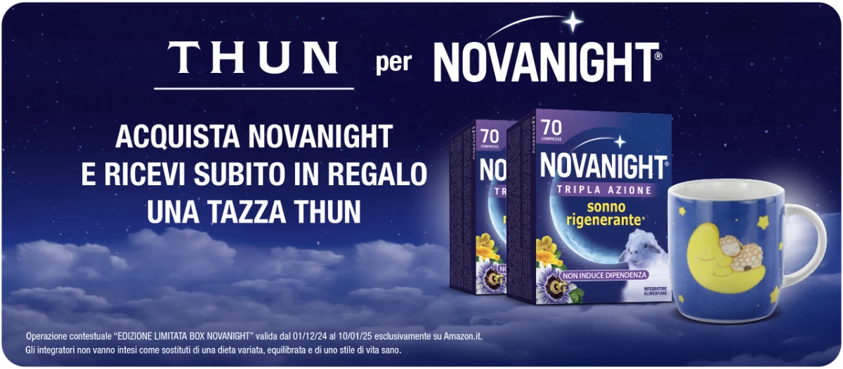 Thun per Novanight - Acquista Novanight e ricevi subito in regalo una tazza Thun